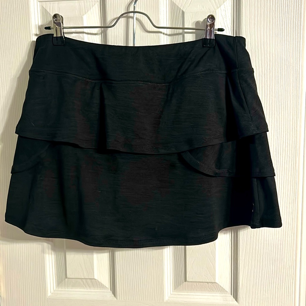 NWOT black layered skirt with shorts underneath